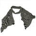 Black and Ivory Striped Scarf Scarves SCrane Wscscarf8 Black and Ivory  