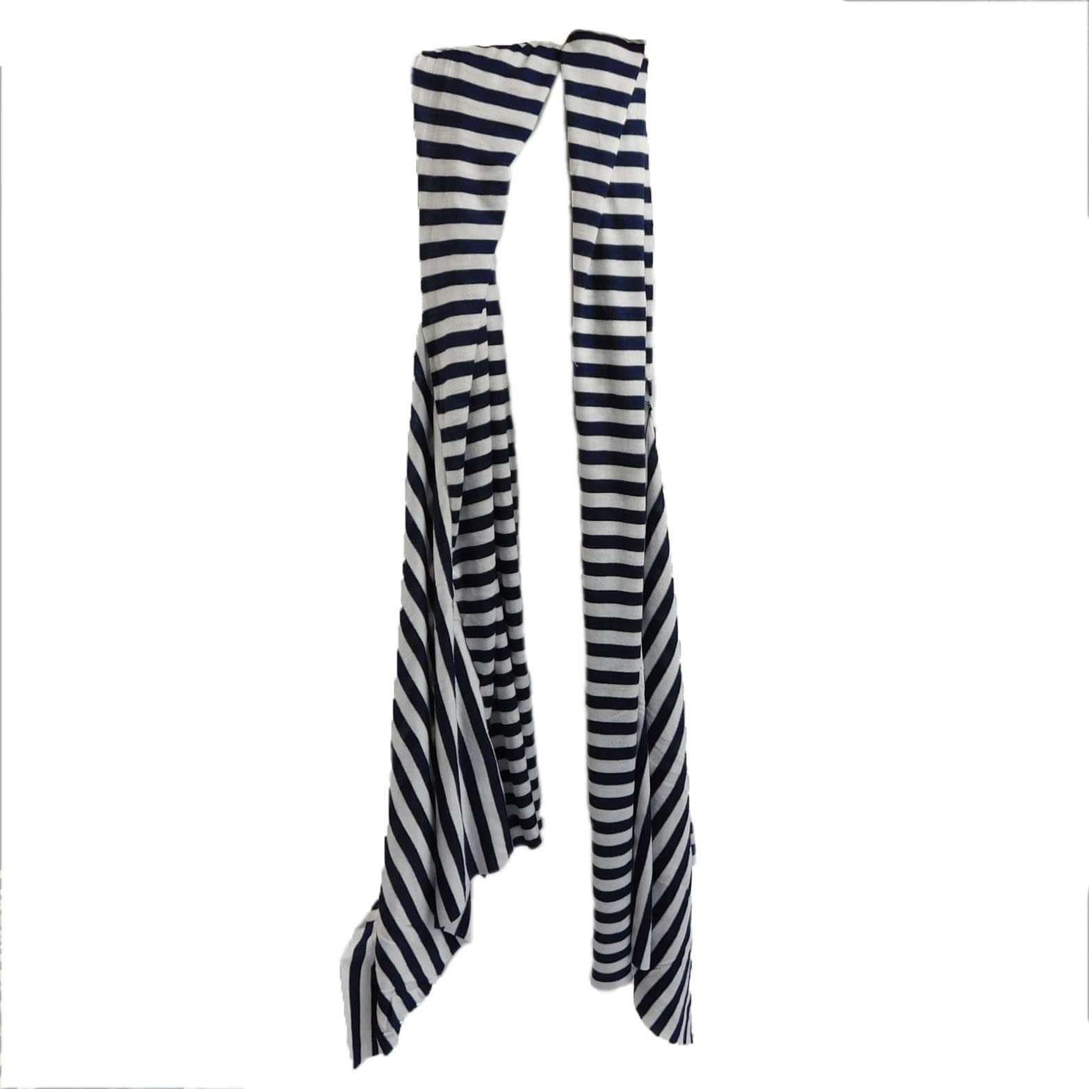 Navy and White Striped Scarf, Scarves - SetarTrading Hats 
