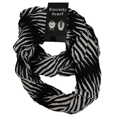 Black and White Infinity Scarf Scarves SCrane Wscscarf12 Black and White  