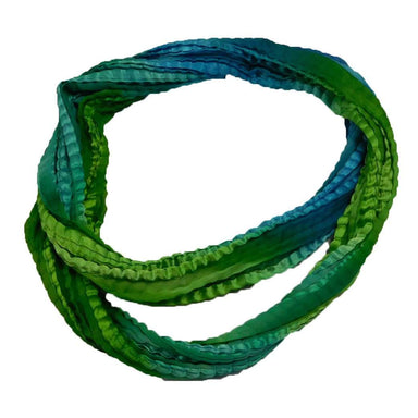 Silky Crinkled Infinity Scarf  -Green Scarves SCrane Wscscarf7 Green  