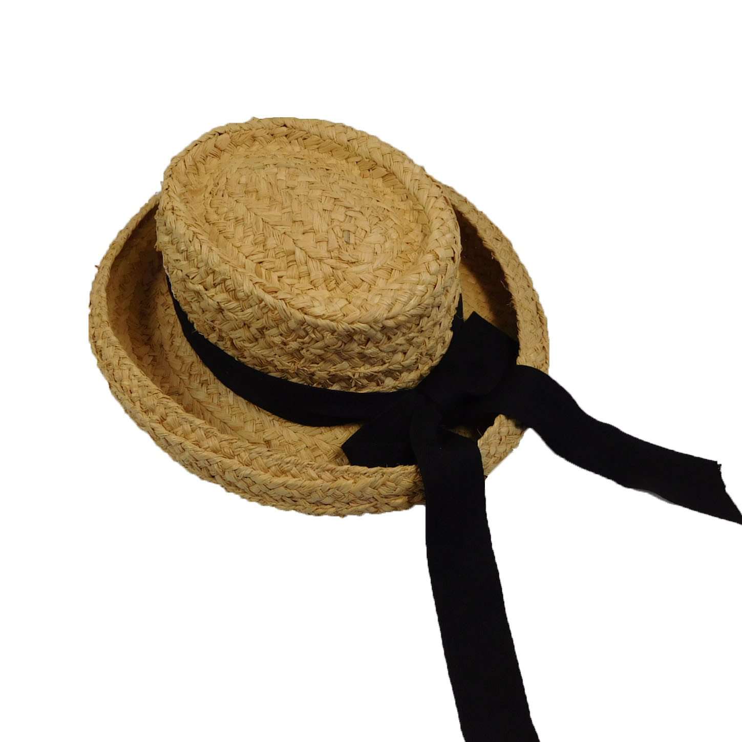 Curled Brim Raffia Hat, Petite - Scala Hats Kettle Brim Hat Scala Hats    