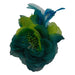 Triple Flower and Feather Brooch Pin, Fascinator - SetarTrading Hats 