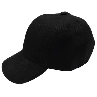 Baseball Cap with Stitched Bill Cap Milani Hats C001BK Black  