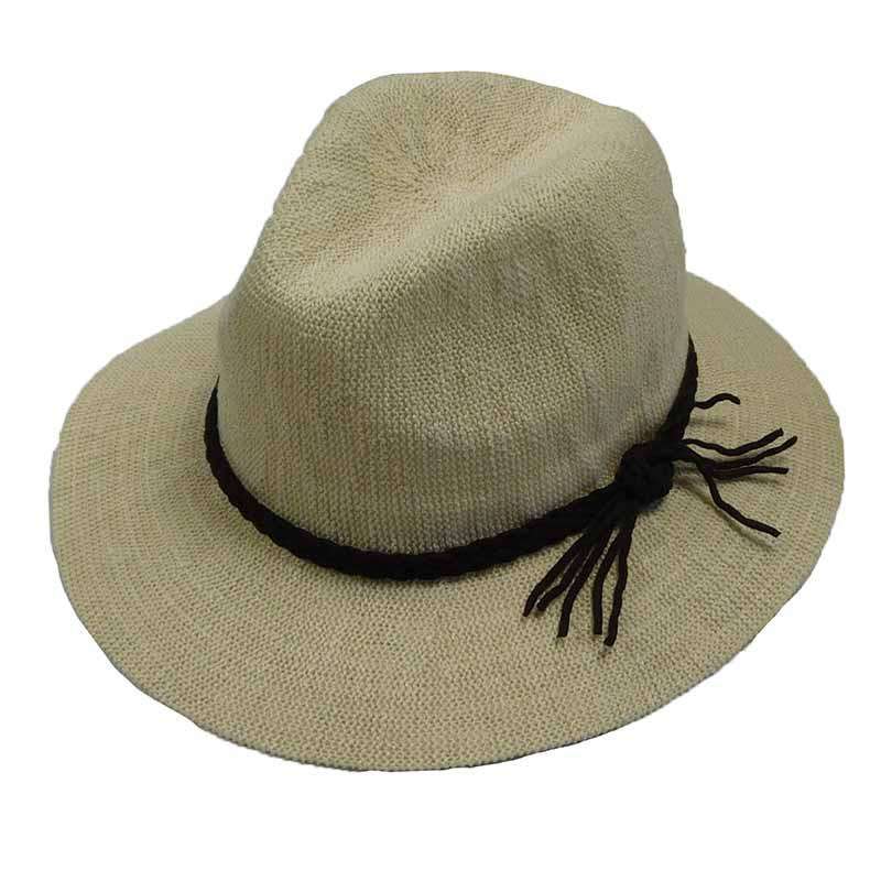 Knit Safari Hat with Suede Band Safari Hat Jeanne Simmons    