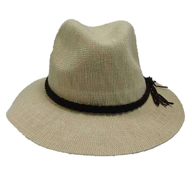 Knit Safari Hat with Suede Band Safari Hat Jeanne Simmons    