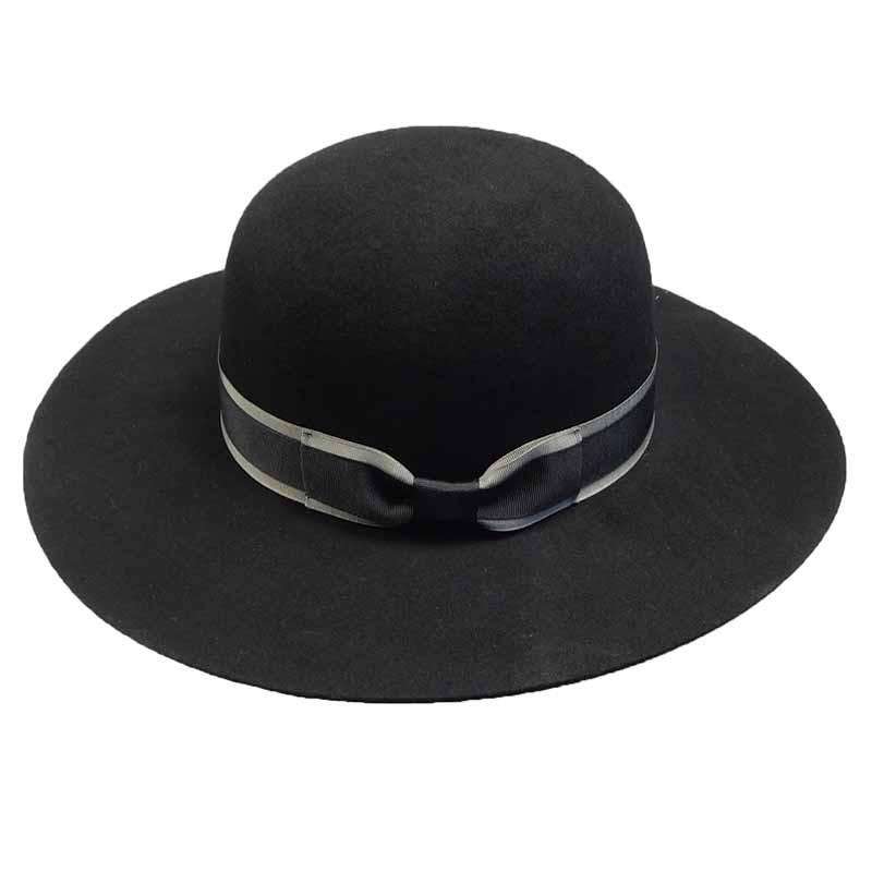 Wool Felt Capeline Hat - Jeanne Simmons Hats Floppy Hat Jeanne Simmons WWjs7196BK Black  