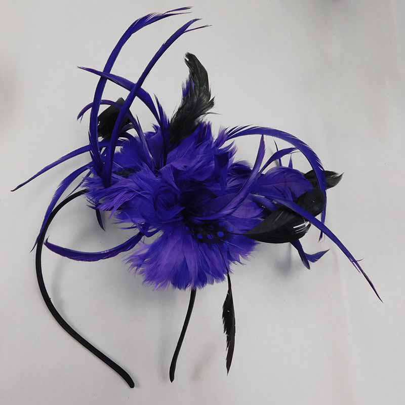 Feather Flower Fascinator Fascinator Jeanne Simmons Fjs4801PP Purple  