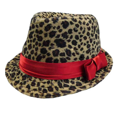 Girl's Cheetah Print Winter Fedora Hat - JSA Kids Hats Fedora Hat Jeanne Simmons Cjs1146CTH Cheetah  