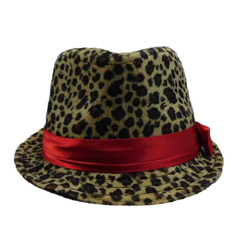 Girl's Cheetah Print Winter Fedora Hat - JSA Kids Hats Fedora Hat Jeanne Simmons    