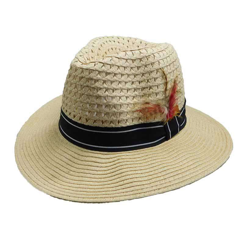 Open Weave Safari Hat for Men Safari Hat Jeanne Simmons MSjs6874NTM Natural Medium (56 cm) 
