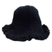 Knit Ruffle Brim Cloche Hat Cloche Jeanne Simmons WWjs1499BK Black  