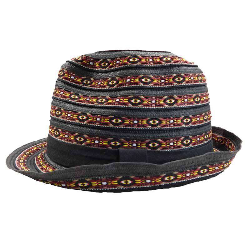 Multicolor Tribal Pattern Fedora Hat, Fedora Hat - SetarTrading Hats 