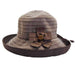 Upturned Brim Hat with Decorative Stitching Kettle Brim Hat Jeanne Simmons WSjs9849BN Brown  