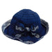 Ribbon Hat with Stitching Detail Kettle Brim Hat Jeanne Simmons WSjs9415BL Blue  