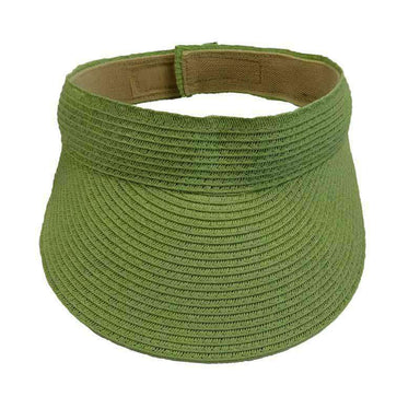 Solid Color Straw Sun Visor - Jeanne Simmons Accessories Visor Cap Jeanne Simmons Accessories js6300LM Lime