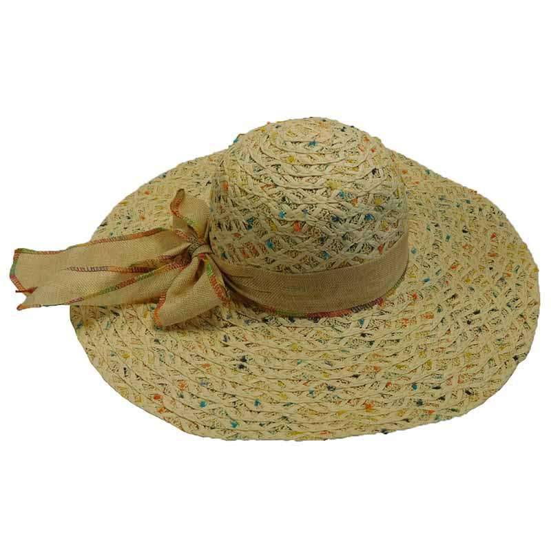 Fleck Design Straw Sun Hat Floppy Hat Jeanne Simmons js8451NT Ivory  
