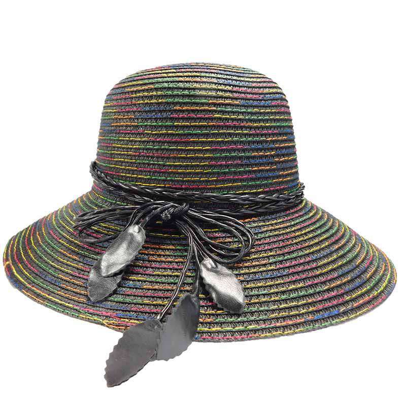 Big Brim Cloche with Rainbow Stitching, Wide Brim Hat - SetarTrading Hats 