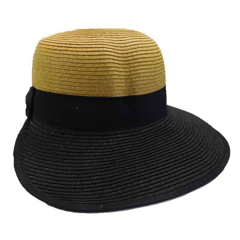 Two Tone Backless Facesaver Sun Hat - Jeanne Simmons Facesaver Hat Jeanne Simmons    