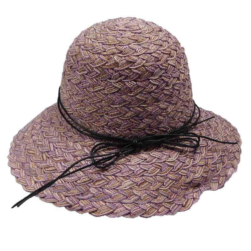 Twisted Poly-Braid Summer Hat by JSA for Women Cloche Jeanne Simmons WSjs8438LV Lavender  