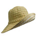 Ribbon Bucket Hat with Metallic Detail - Jeanne Simmons Cloche Jeanne Simmons js9420TN Tan OS (57 cm) 