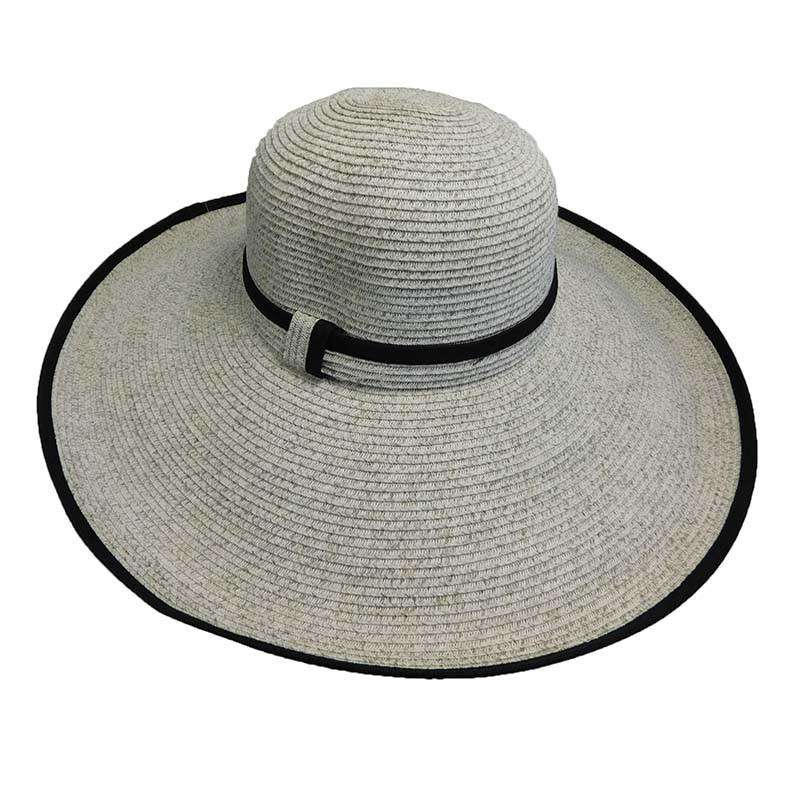 Large Ribbon Trimmed Brim Summer Hat - Jeanne Simmons Hats, Floppy Hat - SetarTrading Hats 