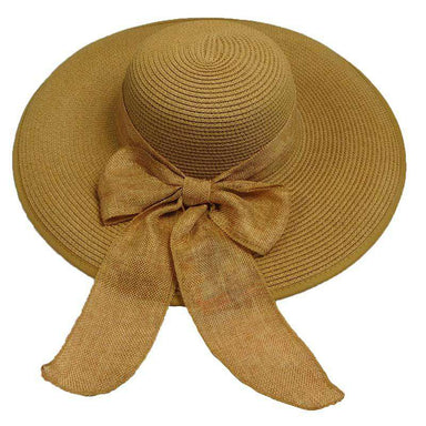 Summer Floppy Hat with Linen Scarf by Milani Floppy Hat Milani Hats BB0058LT Latte  