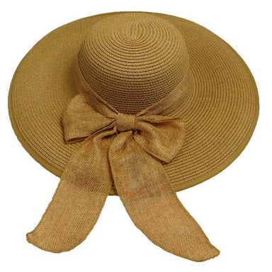 Summer Floppy Hat with Linen Scarf by Milani Floppy Hat Milani Hats BB0058LT Latte