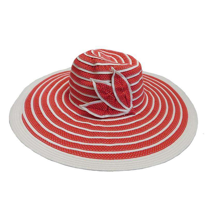 Polka Dot Beach Hat Floppy Hat Fashion Unique 42HT1215RD Red  
