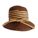 Summer Cloche Hat with Raffia Accent - DPC Outdoor Design Cloche Dorfman Hat Co. DPV100BN Brown OS 