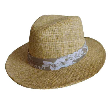 Matte Toyo Safari Hat with Tropical Band - ST Hats Safari Hat Dorfman Hat Co. jcpms298NTM Natural Small/Medium 