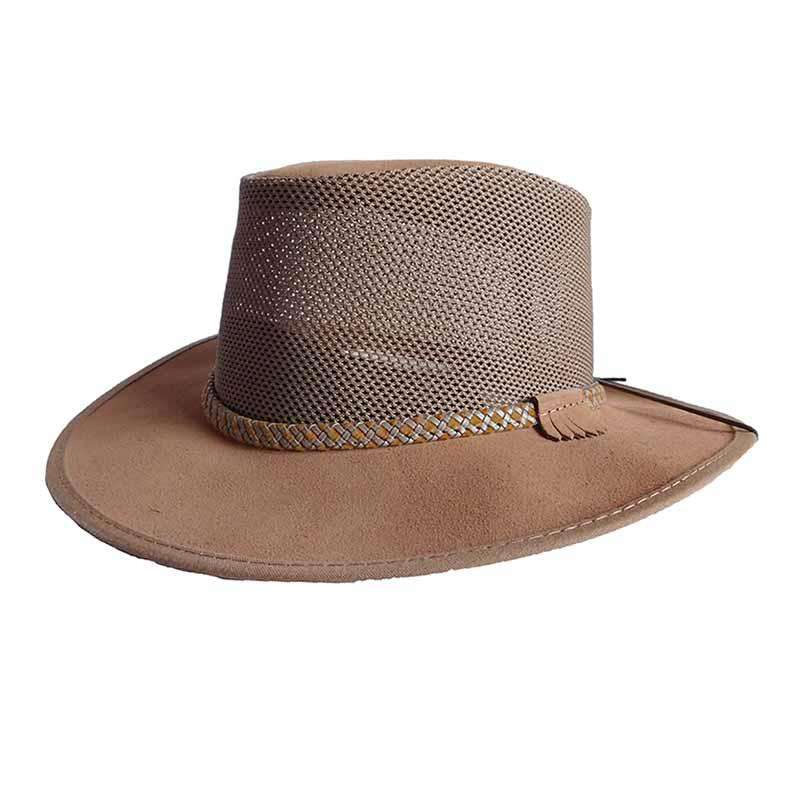 Head'N Home Monterey Breezer SolAir Suede Leather Hat up to 3XL- Bark Safari Hat Head'N'Home Hats    
