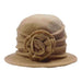 Pleated Rose Cloche Beanie Hat by JSA for Women Beanie Jeanne Simmons js7561BG Beige  