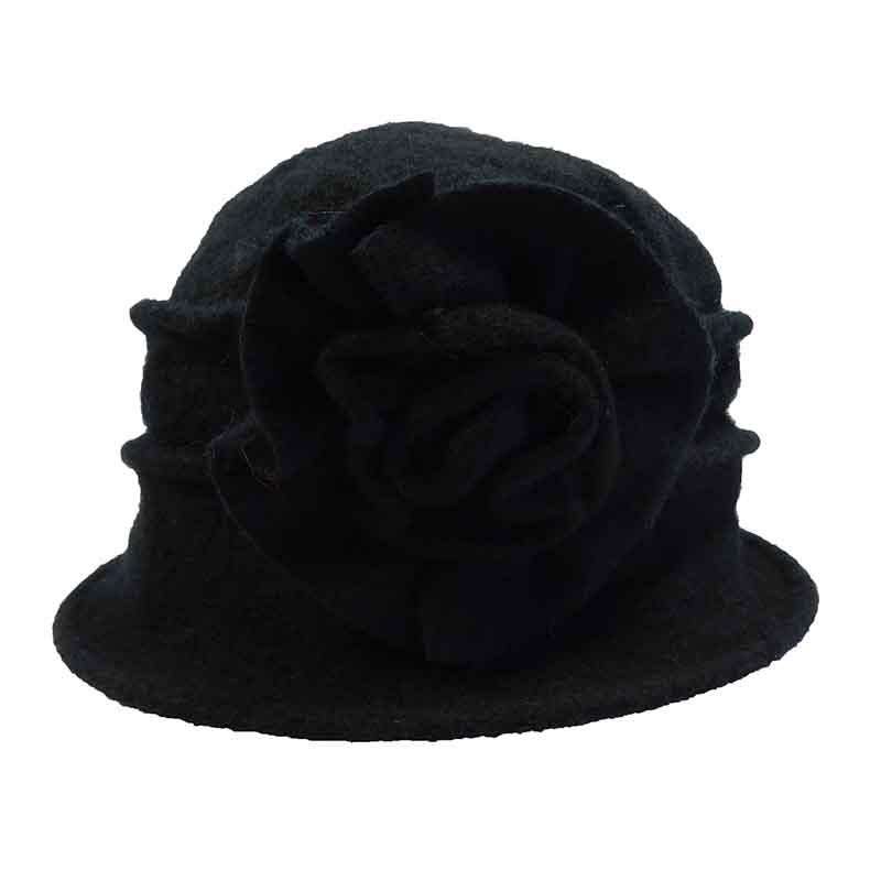 Pleated Cloche Beanie with Large Flower by JSA for Women Beanie Jeanne Simmons    