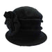 Pleated Cloche Beanie with Large Flower by JSA for Women Beanie Jeanne Simmons js7559BK Black  