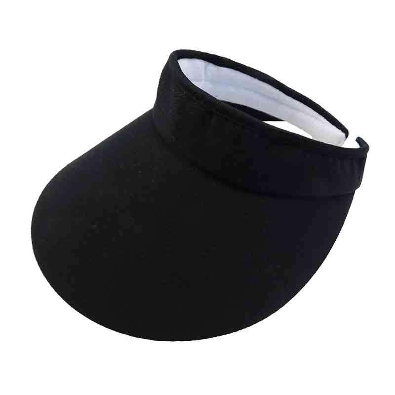 Wide Brim Cotton Clip-On Sun Visor - MG - 4" Peak Visor Cap MegaCI    