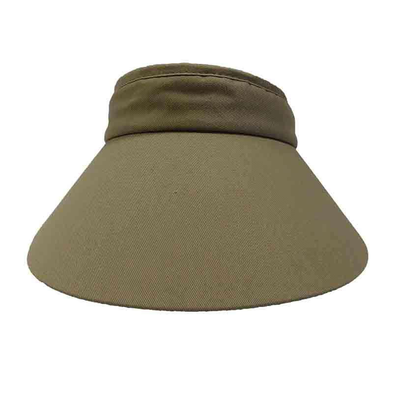 Wide Brim Cotton Clip-On Sun Visor - MG - 4" Peak Visor Cap MegaCI    