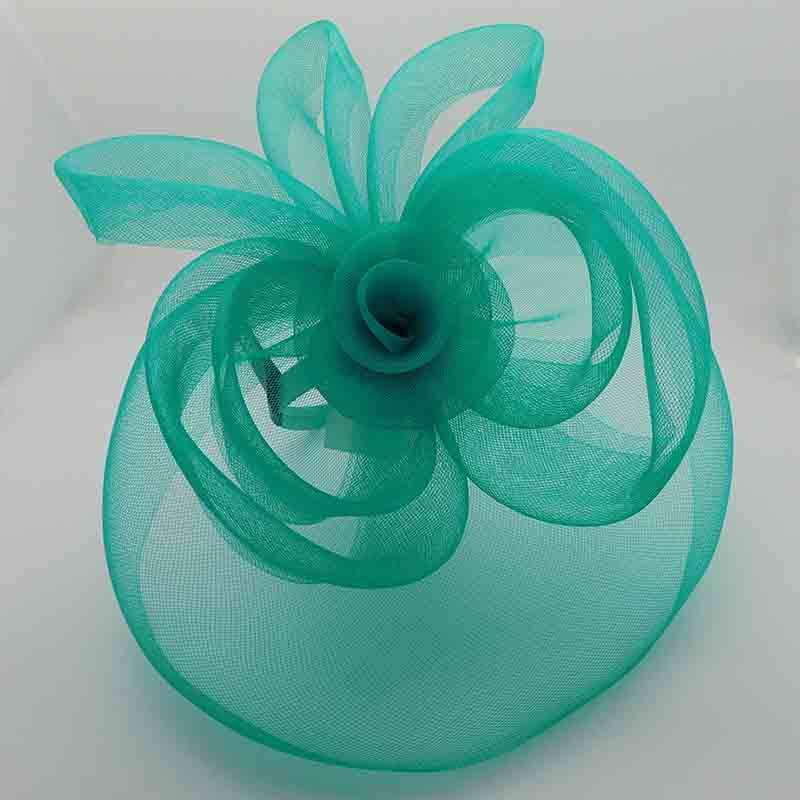 Large Tulle Fascinator with Loop Detail Fascinator Something Special Hat lb7723GN Green  