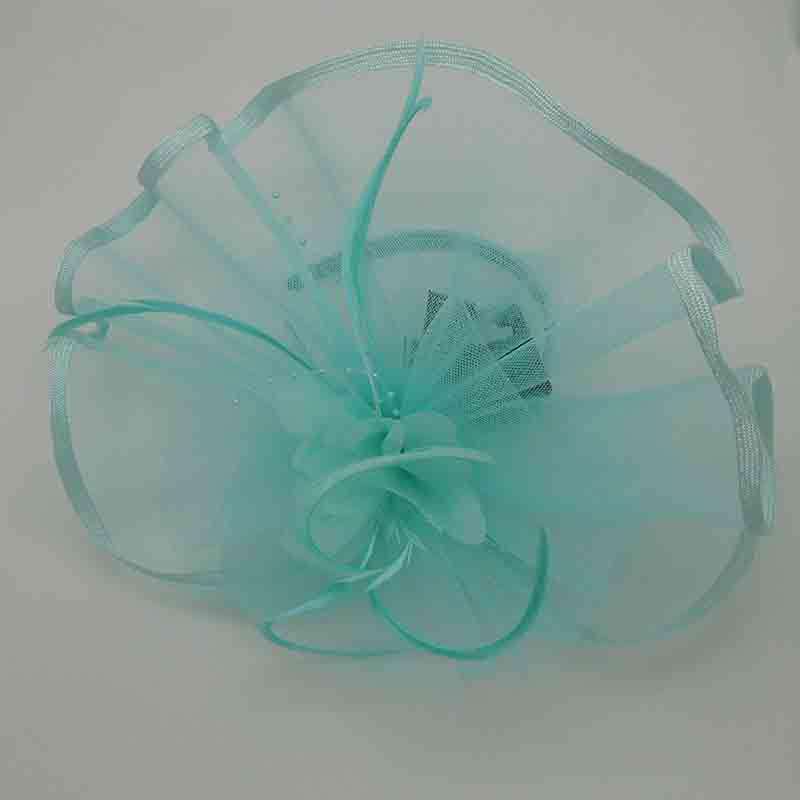 Large Wavy Tulle Fascinator with Silk Flower, Fascinator - SetarTrading Hats 