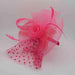 Polka Dot and Checkered Netting Fascinator Fascinator Something Special Hat lb7718FC Fuchsia  