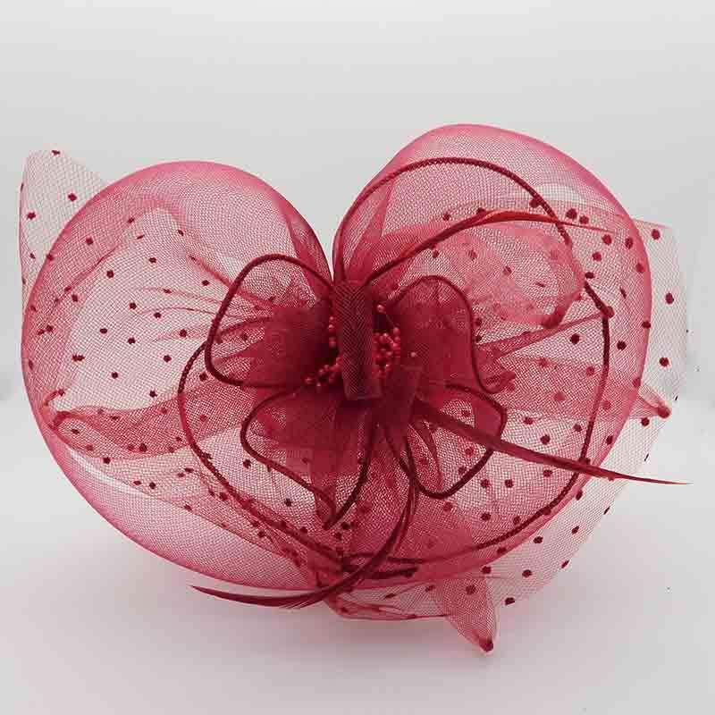 Tulle Heart Fascinator with Polka Dot Netting, Fascinator - SetarTrading Hats 