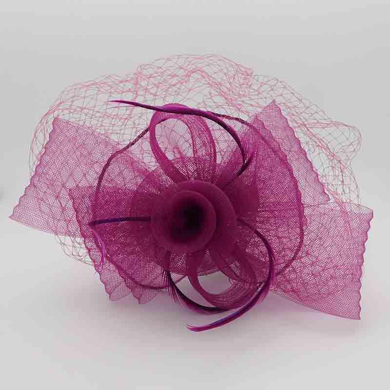 Pleated Bow Fascinator with Netting Veil Fascinator Something Special Hat    