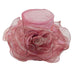 Ruffle Iridescent Organza Hat with Lily Flowers, Dress Hat - SetarTrading Hats 