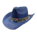 Women's Cowboy Hat with Tassel Band - Jeanne Simmons Hats Cowboy Hat Jeanne Simmons js1342nv Blue  