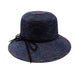 Large Brim Lampshade Style Hat with Rainbow Stitching Wide Brim Hat Jeanne Simmons js8007bl Blue  