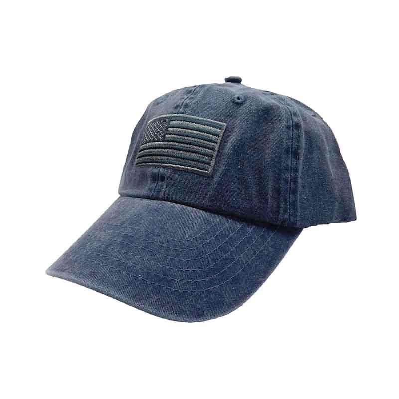 DPC Unstructured Cotton Cap with Faded USA Flag Cap Dorfman Hat Co. USA57nv Navy  