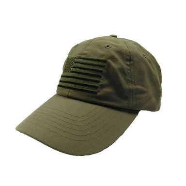 DPC Unstructured Microfiber Cap with Embroidered USA Flag Cap Dorfman Hat Co. USA55ol Olive  