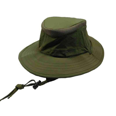DPC Global Microfiber Boonie Hat with Mesh Vent Bucket Hat Dorfman Hat Co. mc362m Olive Medium (57 cm) 