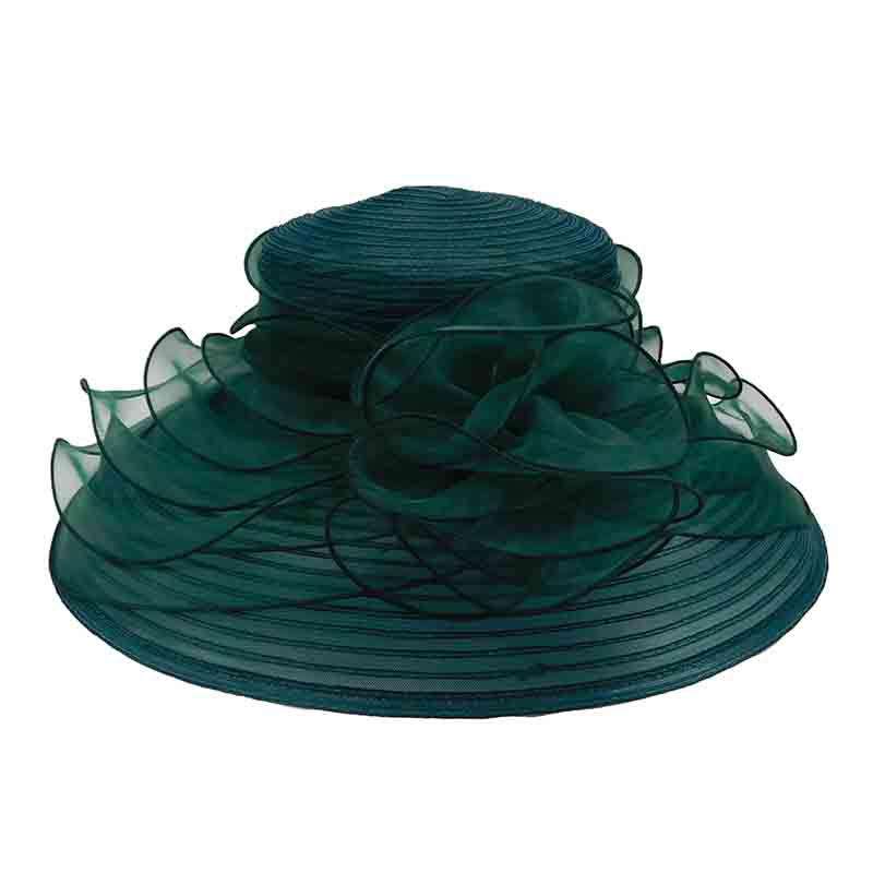 Crinoline Dress Hat with Organza Lily Accent, Dress Hat - SetarTrading Hats 