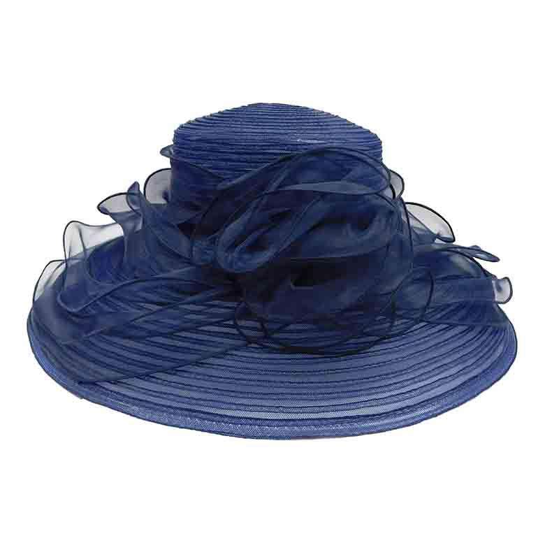Crinoline Dress Hat with Organza Lily Accent, Dress Hat - SetarTrading Hats 