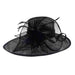 Oval Sinamay Dress Hat with Feather Accent, Dress Hat - SetarTrading Hats 